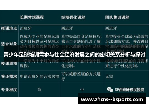 青少年足球培训需求与社会经济发展之间的密切关系分析与探讨